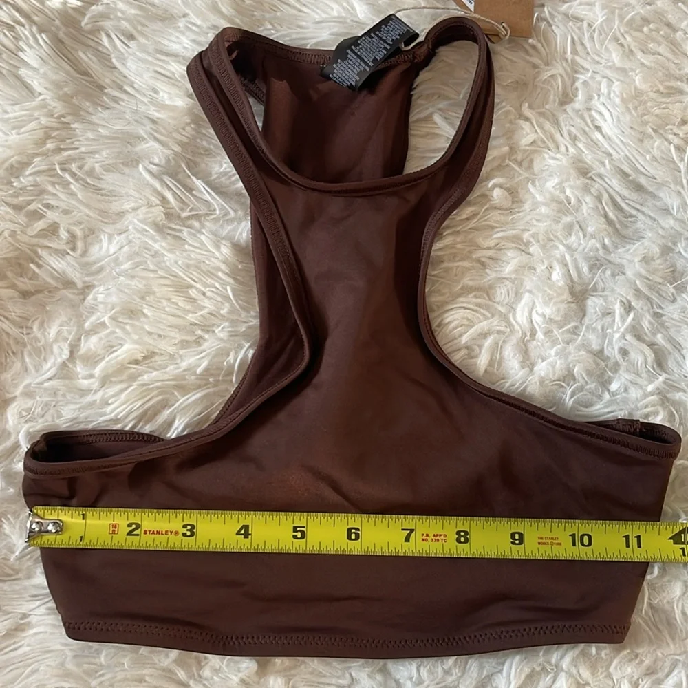 Skims Swim High Neck Racer back in Cocoa